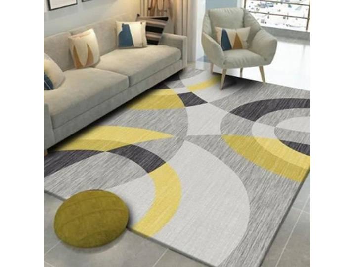 TAPIS - DESSOUS DE TAPIS Tapis de Salon Contemporain (Jaune 120 x 160 cm)