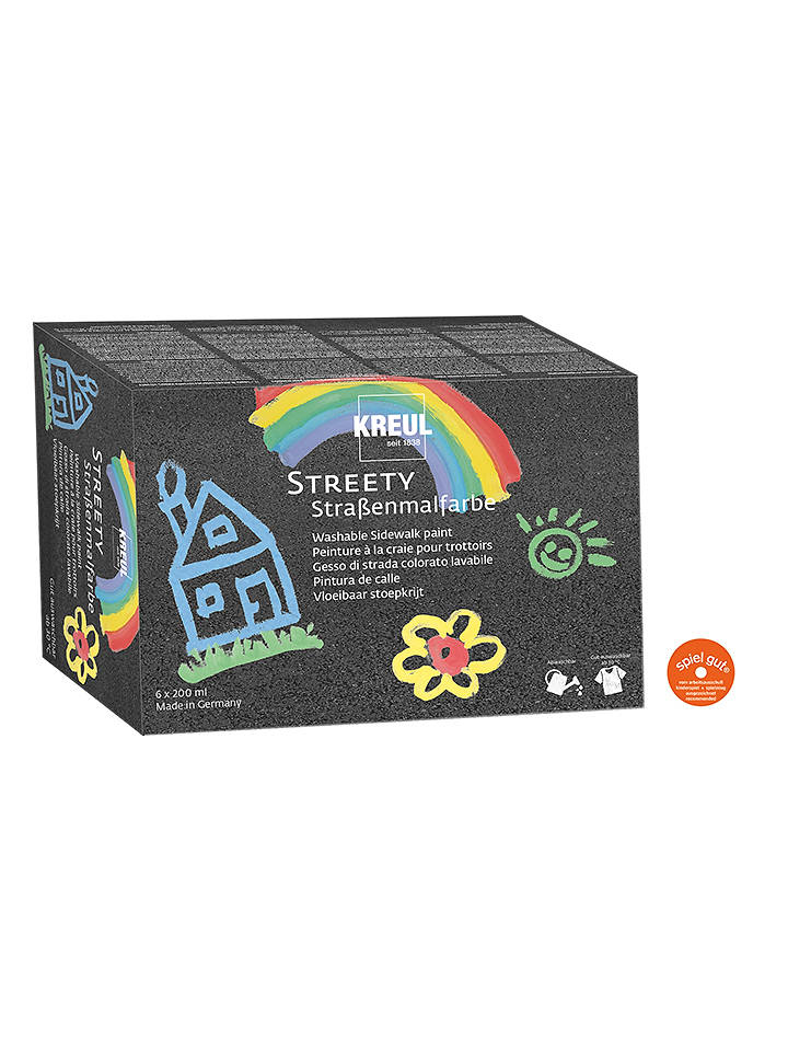 KREUL Straßenmalfarbe - 6 x 200 ml - ab 6 Jahren - onesize
