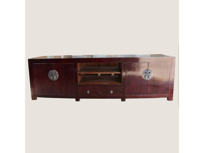 Luxury-Park-Direct Kommode China Lowboard Massivholz Braun.Luxury Park