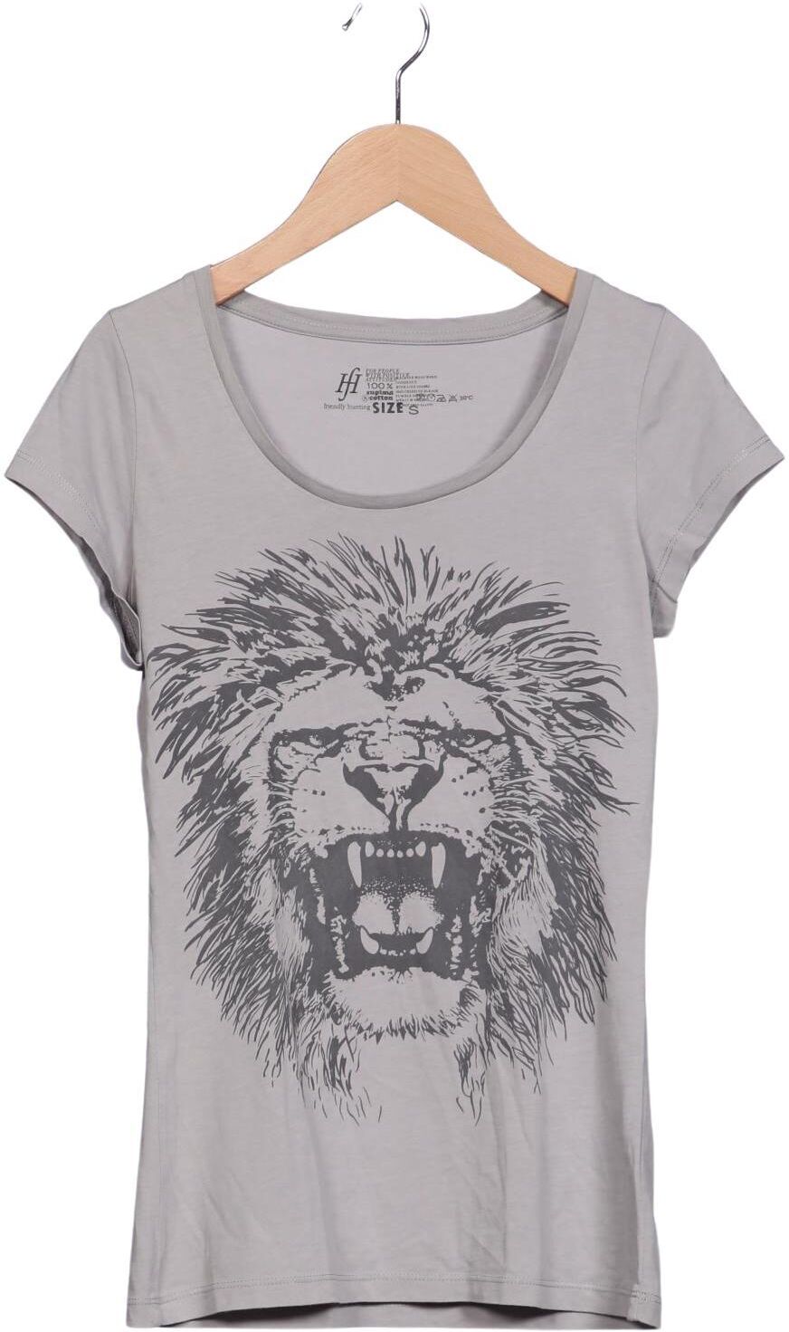 Friendly Hunting Damen T-Shirt, Grau, Gr. S, Baumwolle - Second Hand