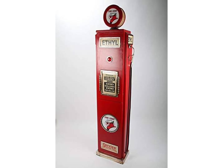 point home Design-Schrank Zapfsäule mit Licht, Retro, rot, 189cm