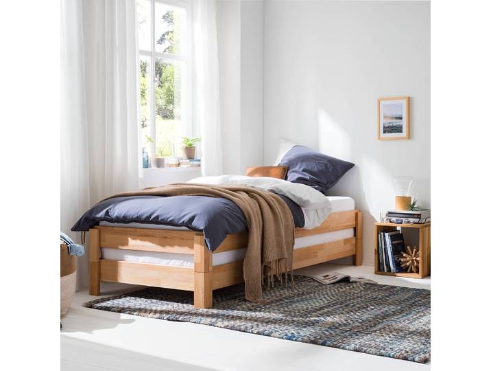 Lit empilable 90 x 200cm hêtre massif huilé Beige/Marron/Hêtre Hêtre