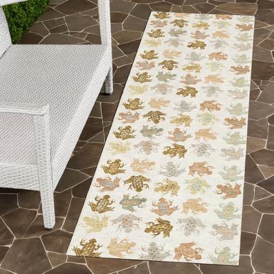 Addison Rugs Machine Washable Indoor/ Outdoor Modern Frogs Chantille Rug