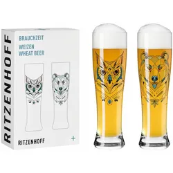 Ritzenhoff Weizenbiergläser Brauchzeit Weizen 2er-Set 001, Weizenglas, Andreas Preis, Glas, 646 ml, 3481001