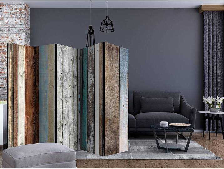 Paravent Colors Arranged 1-seitig Vlies auf Massivholz Multicolor 225 x 172cm
