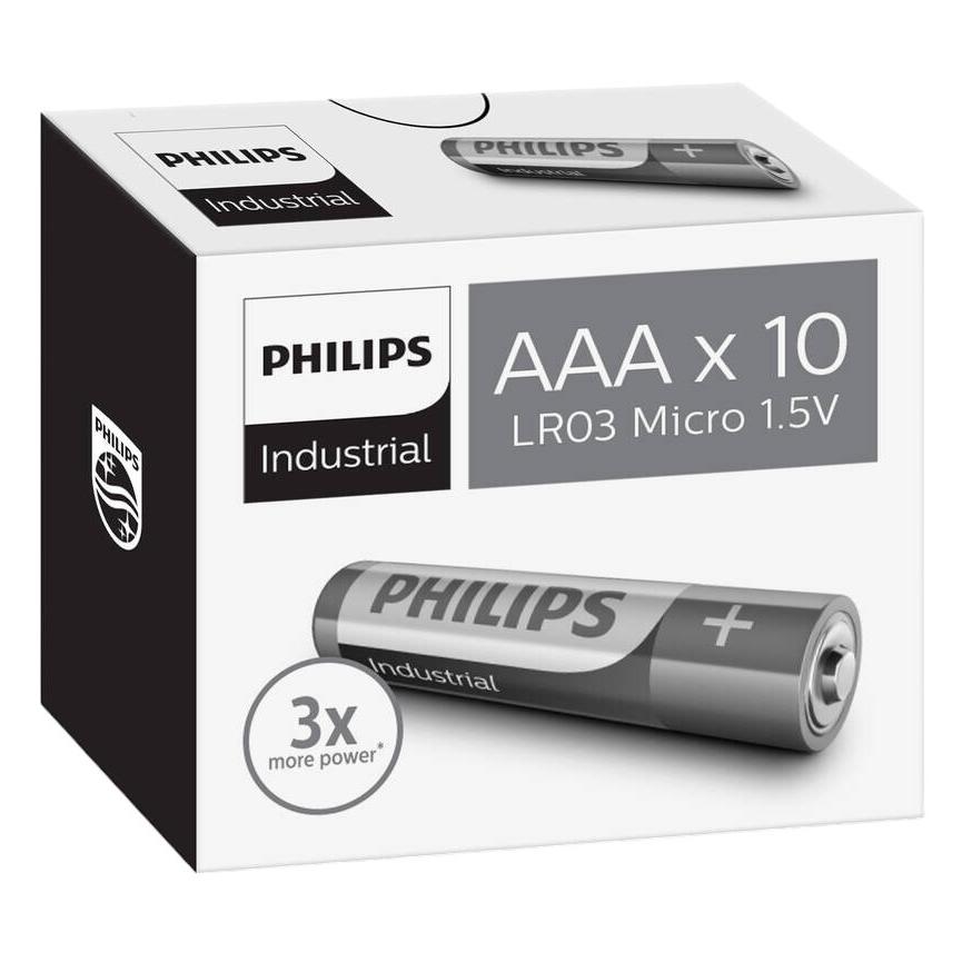 Philips Industrial Alkaline LR03 (AAA) (10 Stk., AAA) (LR03I10C-10)