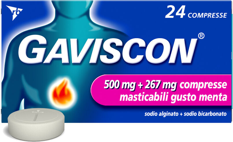 Gaviscon 500 + 267 mg Gusto Menta 24 Compresse Masticabili
