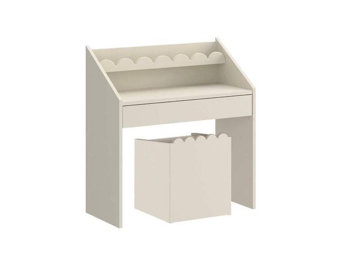 Petits-meubles Kinderschreibtisch Book Nook Beige, Holzwerkstoff, 1 Schubladen, 71x76x33 cm, Baby- und Kindermöbel, Kinderzimmer & Jugendzimmer, Jugendschreibtischstuhl & Kinderschreibtischstuhl