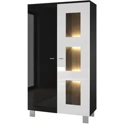 VITRINE Denjo Tür in Weiß Hochglanz