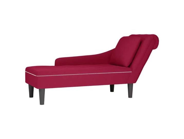 Automne/hiver  Rouge Fauteuil long avec coussin et accoudoir droit rouge bordeaux - Hauteur:70cm DEC8791598