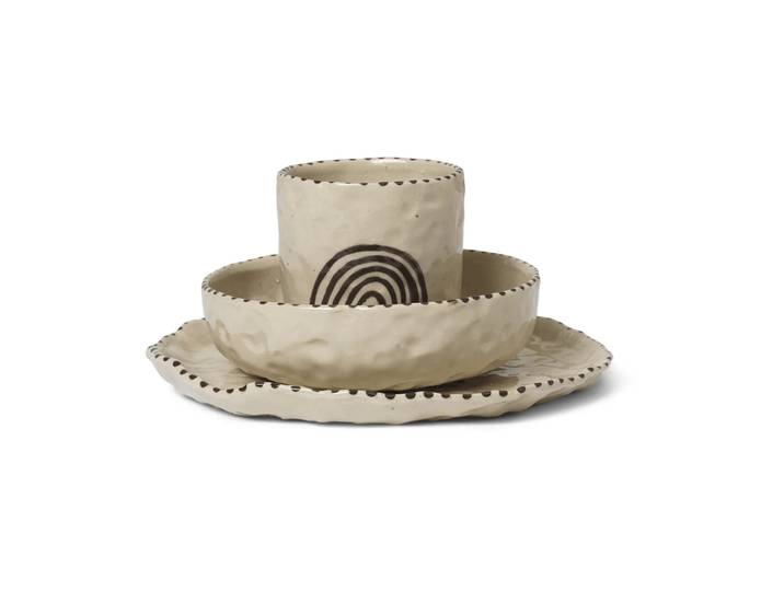 Ferm Living Vaisselle Naive 3 pièces Red brown