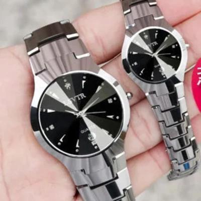 Uplift Picks Tungsten Steel Quartz Watch With Calendar Unisex Couple Watch couple