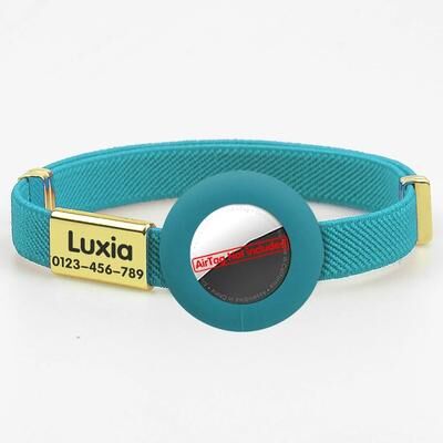 Uplift Essentials Reflective AirTag Breakaway Cat Collar With Personalized ID Tag lake Blue