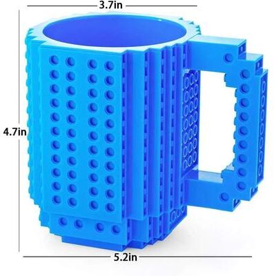 Uplifted Finds 350ML DIY Building Blocks Creative Coffee Mug blue
