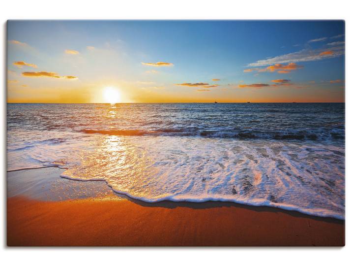 Wandbild ARTLAND Sonnenuntergang und das Meer , blau (farbe bild(er): blau), B:120cm H:80cm, Bilder, Wandbild, als Leinwandbild, Poster in verschied. Grössen