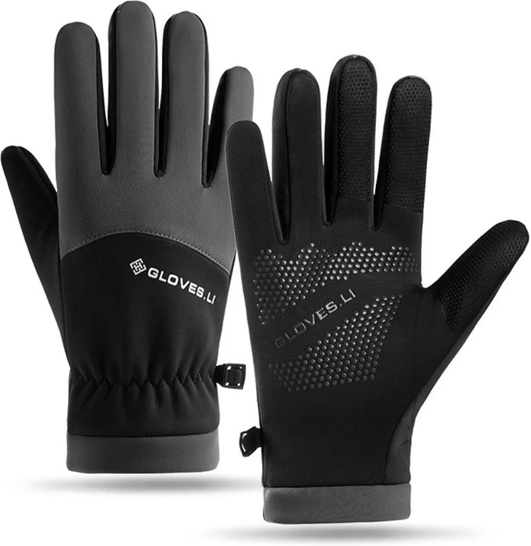 INF Winter Fleece Gefütterte Winddichte Touchscreen-Handschuhe für Outdoor-Sportarten Schwarz
