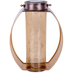 Außenleuchte Solarlaterne Gartenlampe LED Gold Glas Metall Dekoleuchte H 26 cm