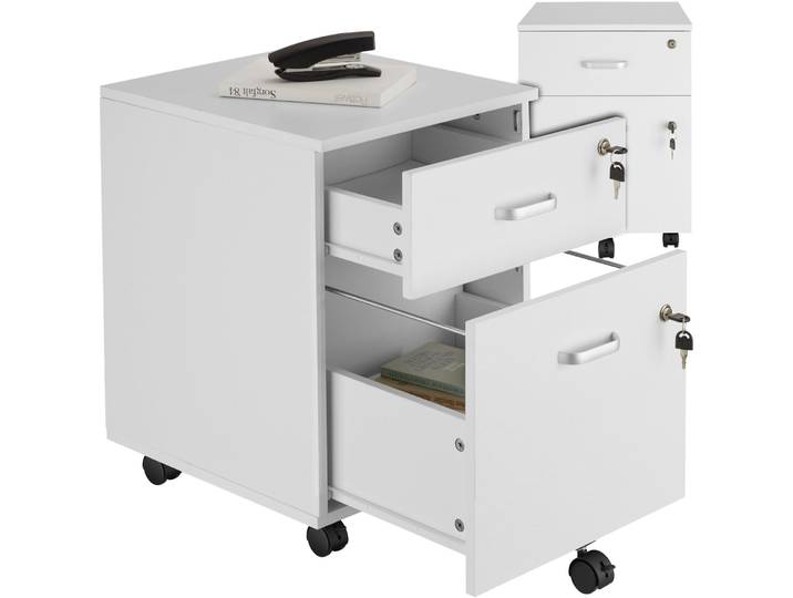 Rollcontainer Vagur, 2 abschliessbare Schubladen - weiss