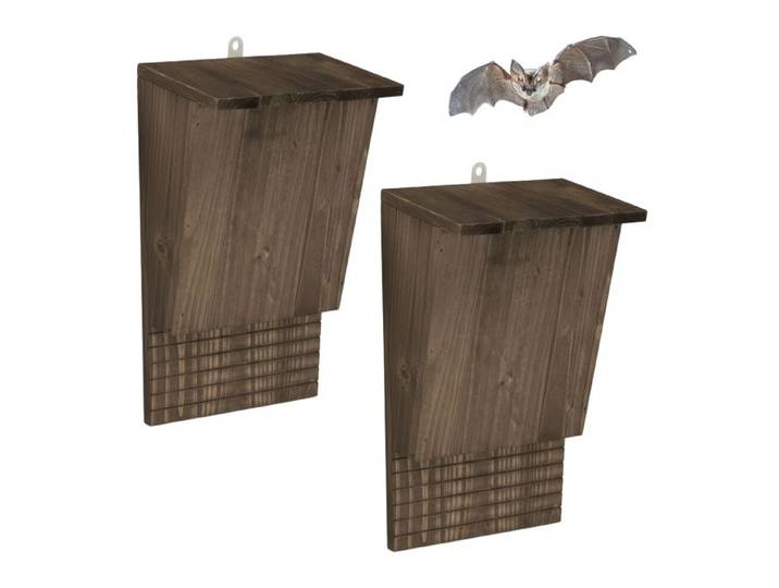 Relaxdays Brauner Fledermauskasten 2er Set
