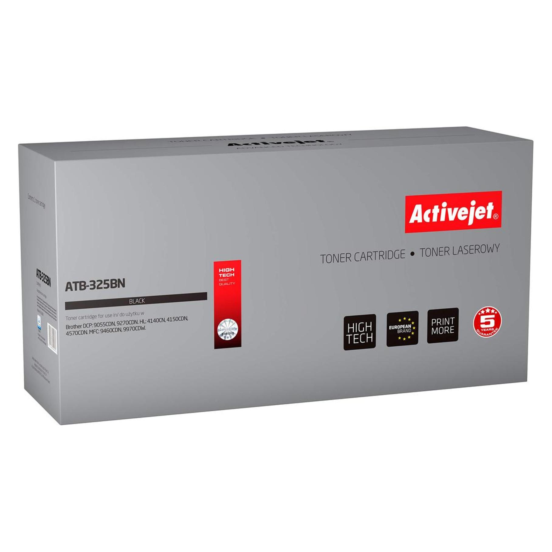 Activejet ATB-325BN Tonerkartusche für Brother-Drucker Brother TN-325BK-Ersatz Höchste 4000 Se... (BK) (ATB-325BN)