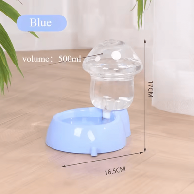 Inspire Curations MushroomFlow Automatic Cat Feeder And Water Dispenser blue Water