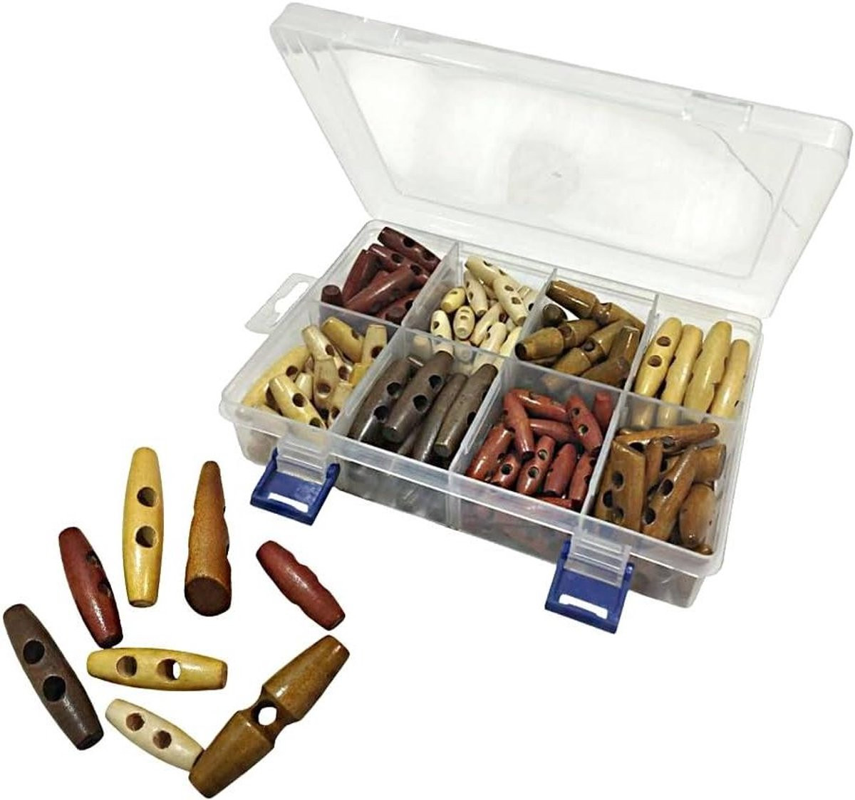 Houten knopen multicolor - 140 stuks - Natuurlijke decoratie voor kleding en knutselen