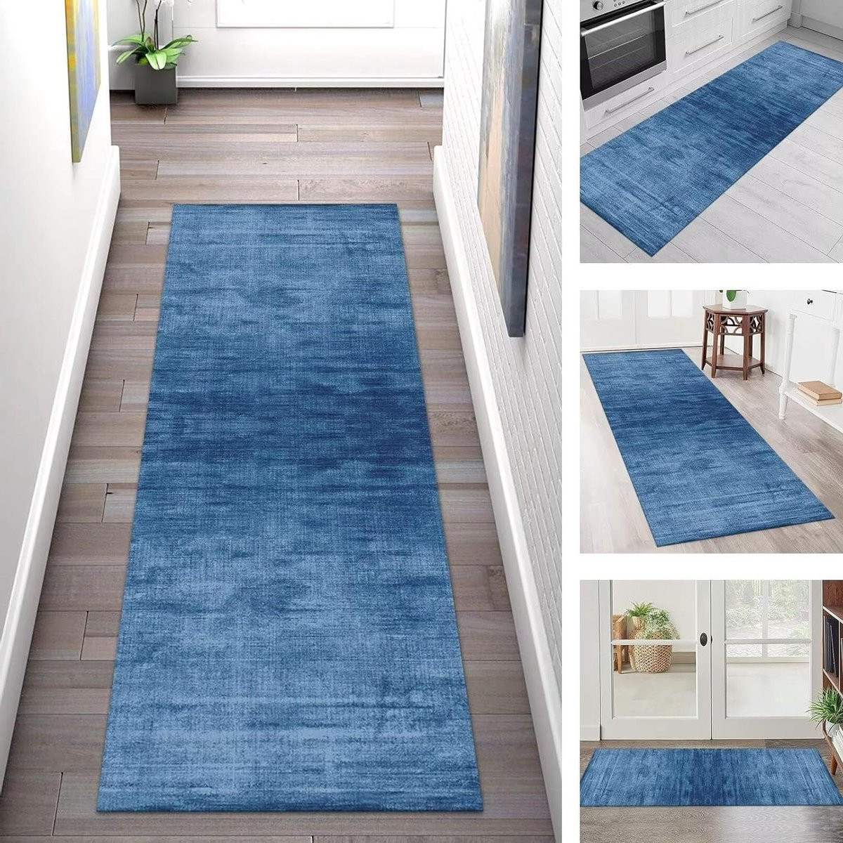 Blauwe Keuken Runner Tapijtloper met Antislip Onderkant - 50 x 150 cm