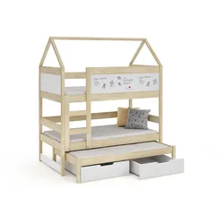 ETAGENBETT TAMI mit Bettkasten 80x160 cm Kieferfarben