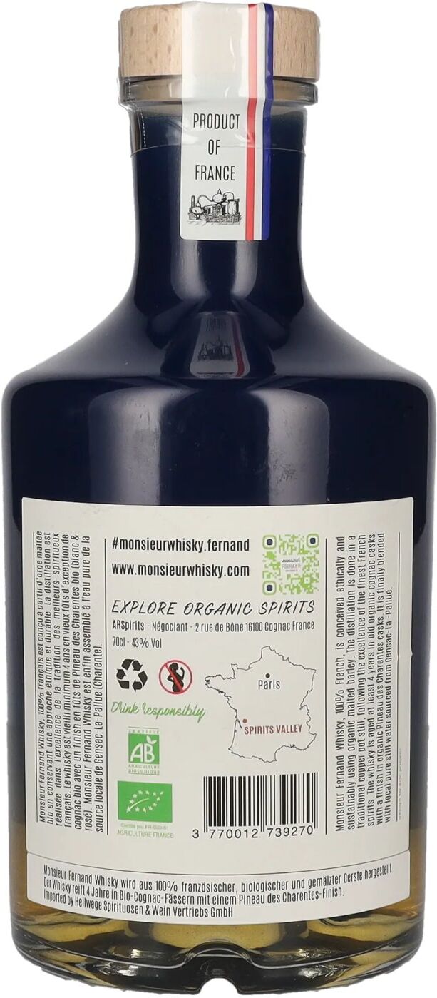 Monsieur Fernand French Blended Malt Whisky Pineau des Charentes Casks Finish 43% Vol. 0,7l
