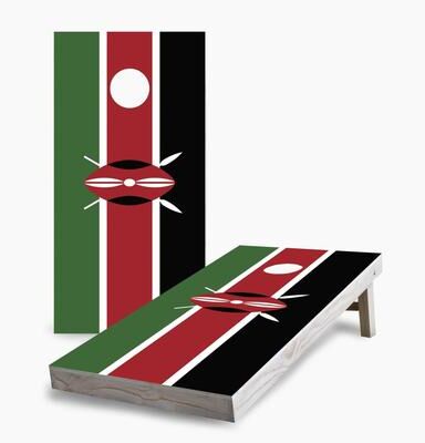 Skip's Garage Kenyan Flag Cornhole Boards