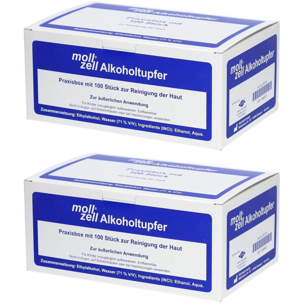Moll-Zell Alkoholtupfer 2x 2x100 St Tupfer