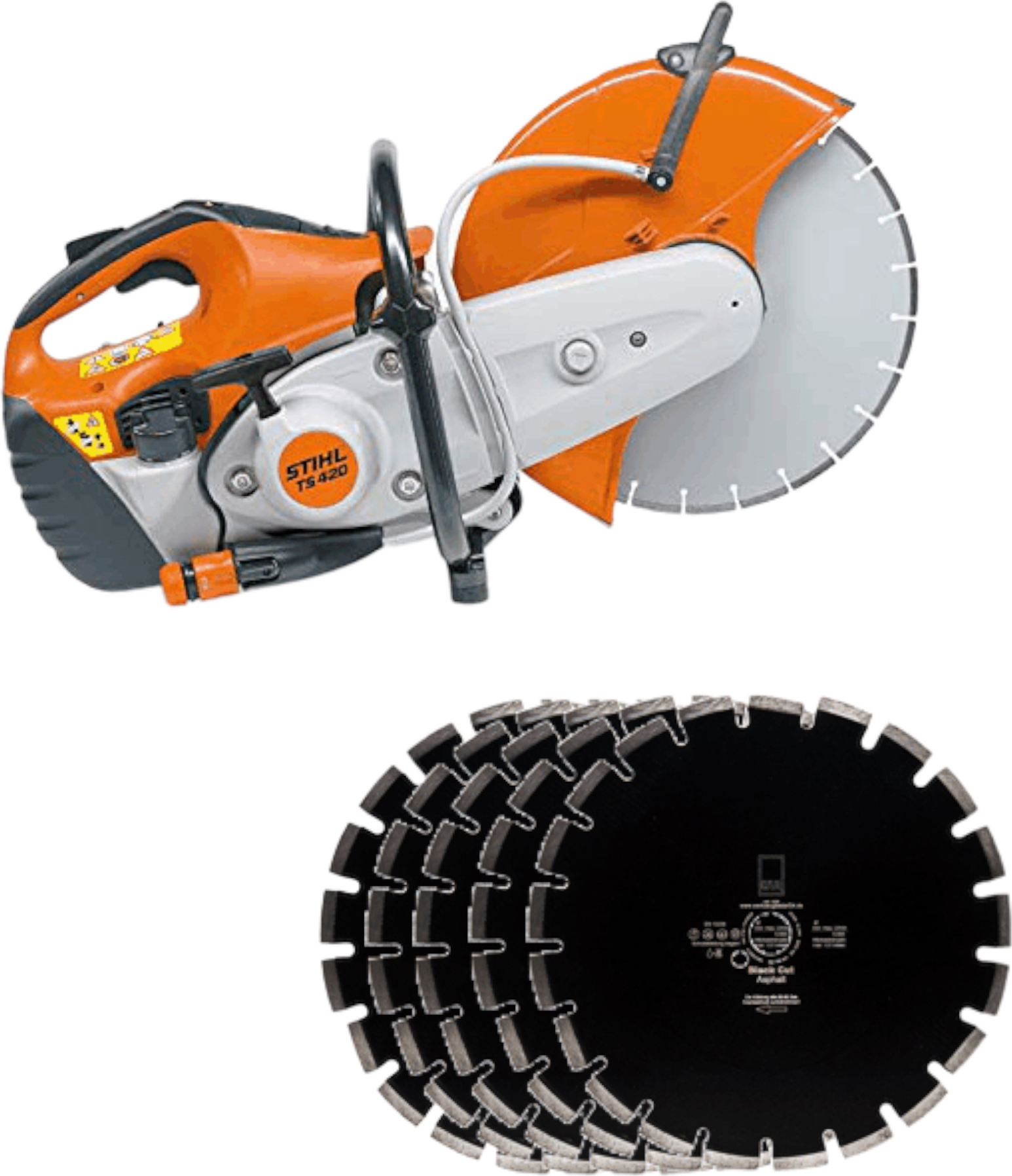 Set Stihl TS 420 Trennschleifer plus 5 Stück Black Cut Diamantscheiben 350 mm
