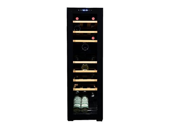 Vinata WK-76B-VG schwarzer Tür-27 Flaschen Weinklimaanlage Weinkühlschrank, Stahl Glas Holz, Blacks