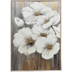 HTI-Living, Bilder, Wandbild Ava „Weisse Blumen“ 50 x 70 cm