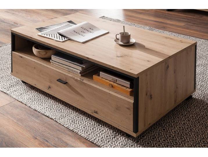 Furnhaus Couchtisch Couchtisch Wohnzimmertisch Buenos Aires, Balkeneiche (no-Set), 115 cm, Tischplatte aus Holzwerkstoff