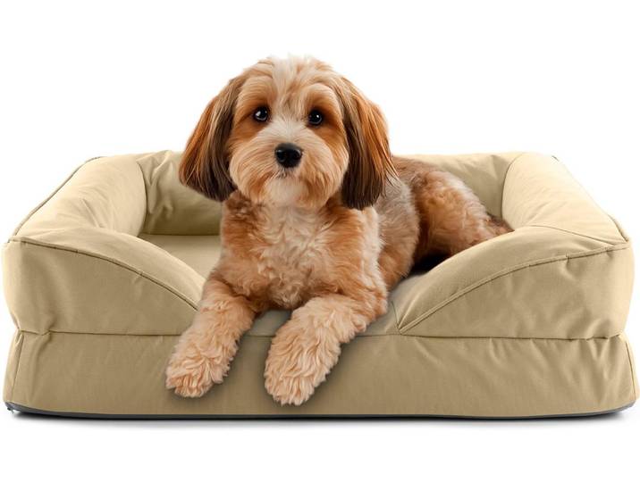 Hundebett LUMALAND In-& Outdoor S , beige (natur), B/H/L: 60cm x 18cm x 70cm, Tierbetten, Hundebett
