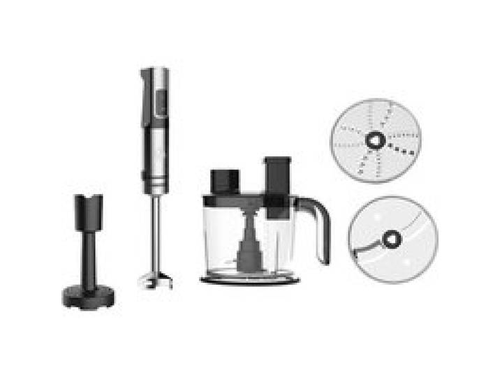Mixeur plongeant 1200W - 10 pièces - 15 vitesses - argenté - Excellence