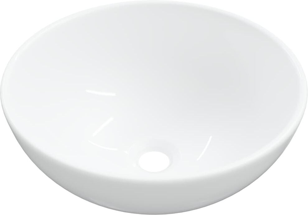 Belfry Bathroom Youssoufia 28mm L x 28mm W Ceramic Circular Sink White 28mm W
