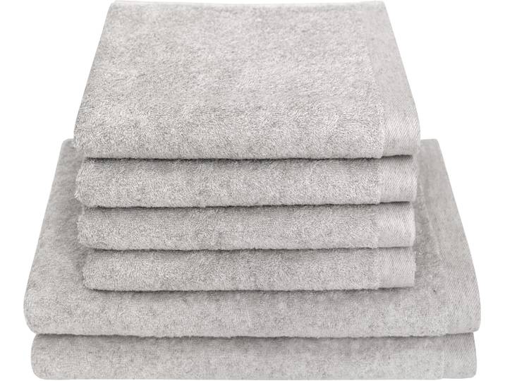Handtuch Set DYCKHOFF Deep Harmony Element , silber, Frottier, Frottier, Obermaterial: 85% Baumwolle, 15% Hanf, Handtuch-Sets, Handtuch Set, 6er Set: 4 Handtücher (50x100cm), 2 Duschtücher (70x140cm)