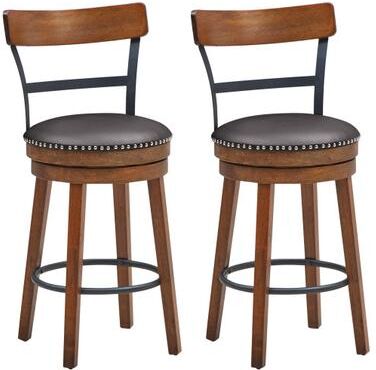 Costway Set of 2 25.5 Inch Swivel Counter Height Bar Stool