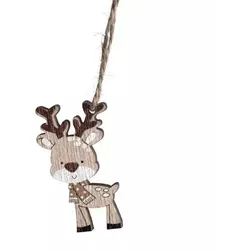Deko Rentier Rudolph, Holz, 4 x 6 cm