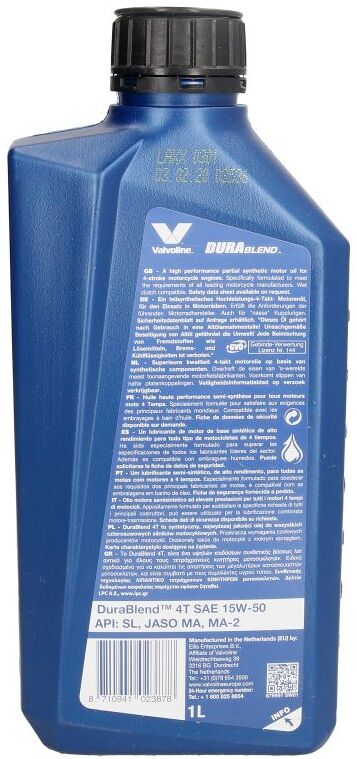 Motoröl VALVOLINE 879997 Durablend 4T 15W50 1L