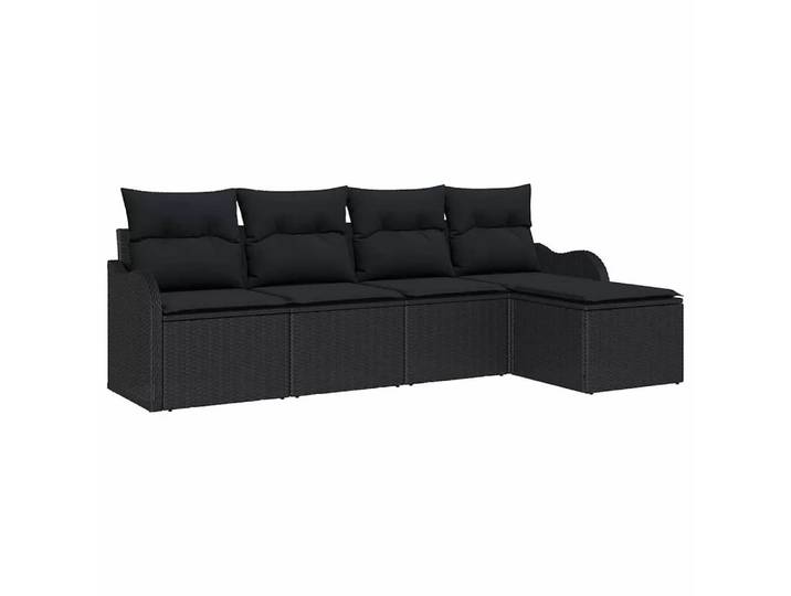 VidaXL - Garten-sofa poly-rattan, One Size, Schwarz