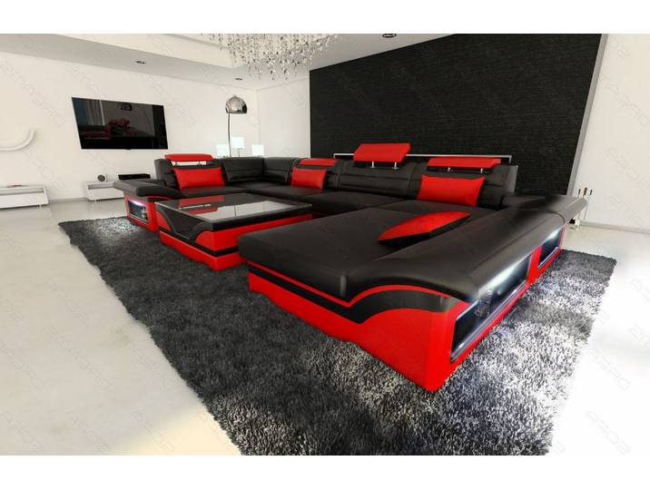 Mini Sofa Enzo U-Form in Leder