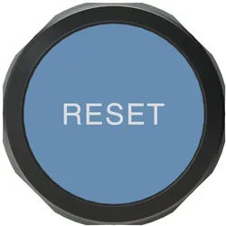 ABB MP1-7154 Leuchtdrucktaster besch, blau, flach-tastend, Frontring Kunststoff schwarz, Text: -RESET-, beleuchtbar 1SFA611100R7154