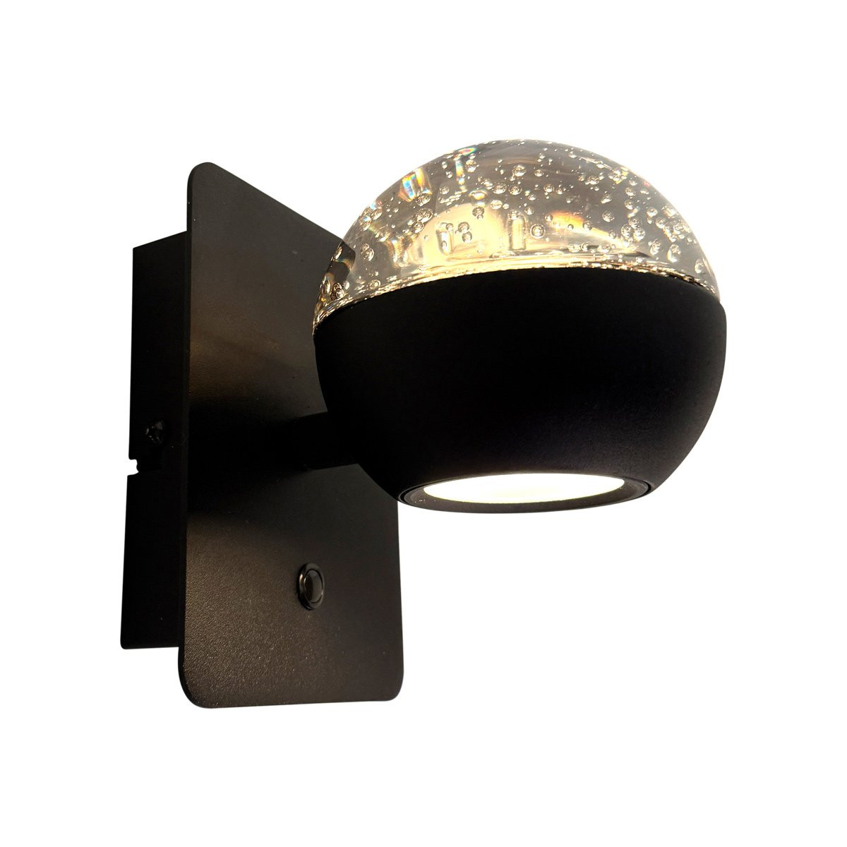 Steinhauer Belluno Led wandlamp zwart met glas - dimbaar
