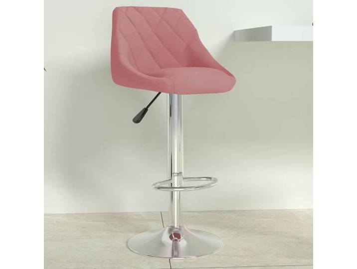 Rose Tabouret de bar Rose Velours - Chaise haute de bar H17074