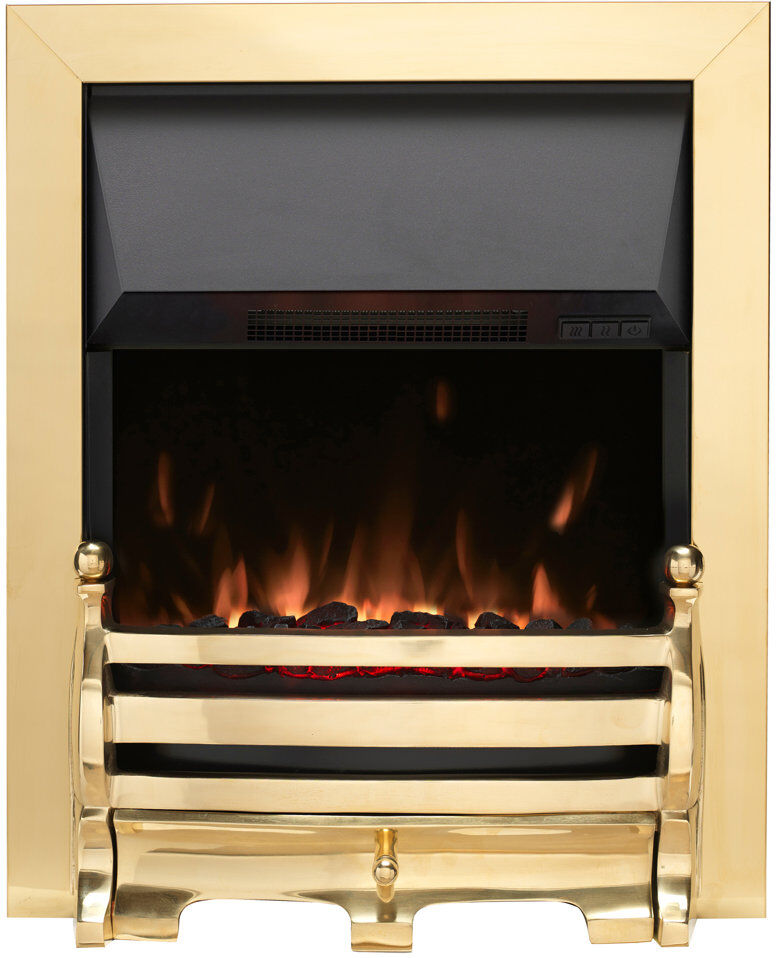 Ida Belfry Heating 49 cm W Electric Fireplace Brass 58cm H X 49cm W X 7.5cm D