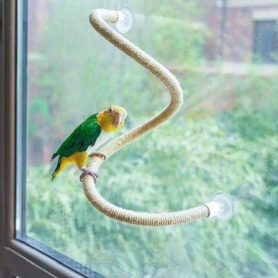 Inspire Essentials Flexible Bird Climbing Rope Perch With Suction Cup Non Slip Bird Perch Toy 39.37in