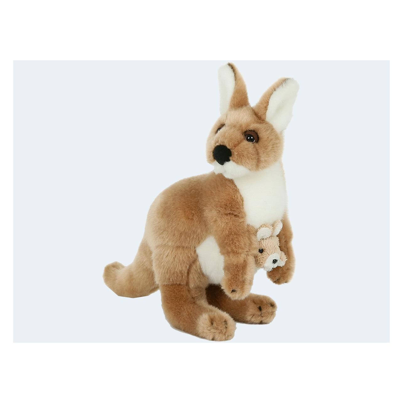 Semo Trigon Stofftier Känguruh mit Baby 25 cm, Kuscheltier, Plüschtier, Beuteltier, Känguruhs (25 cm) (KRV-10SB02)